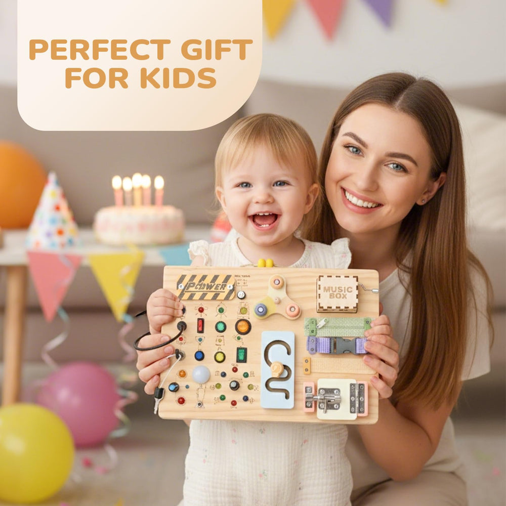 Sanlebi educational sensory board offering hands-on learning at home or preschool.