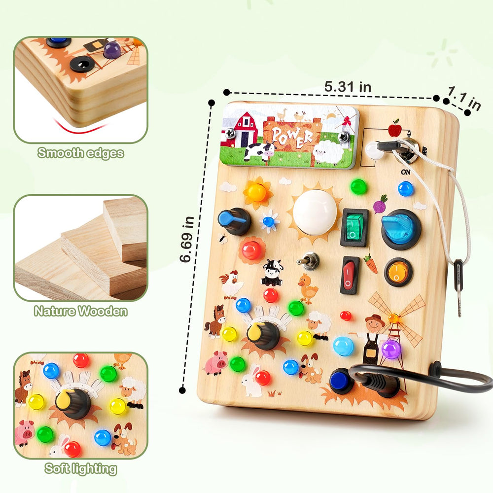 Sanlebi LED Busy Board durable wooden construction for long-lasting use