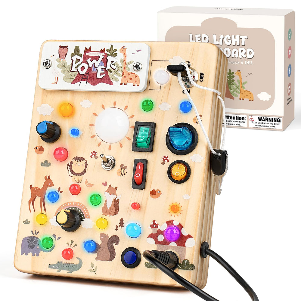 Sanlebi LED Busy Board forest theme switches support fine motor practice.
