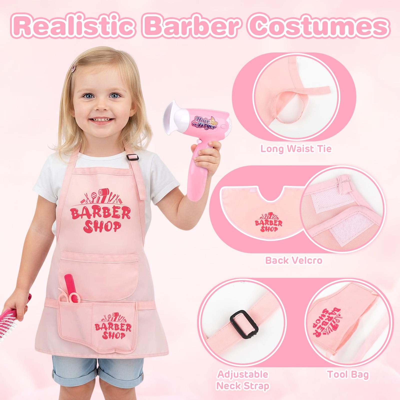 Sanlebi Safe barber scissors for gentle, child-friendly grooming play.