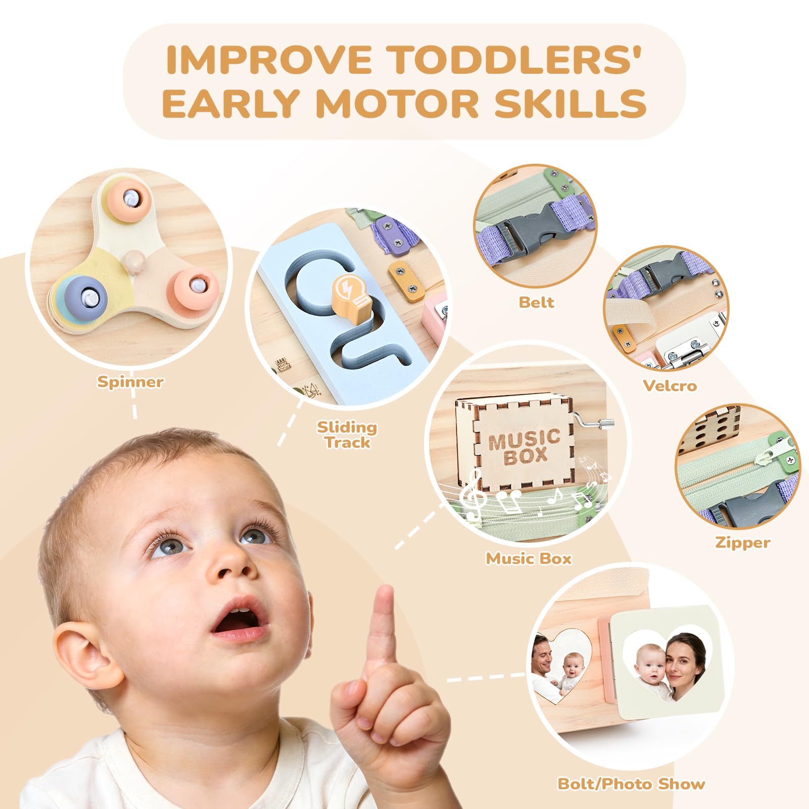 Sanlebi durable wooden design with smooth edges for safe daily toddler use.