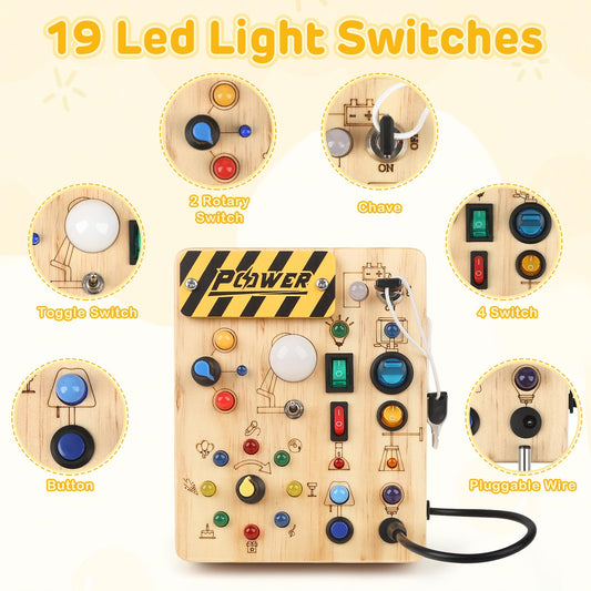 Sanlebi wooden busy board close-up edges highlight safe construction
