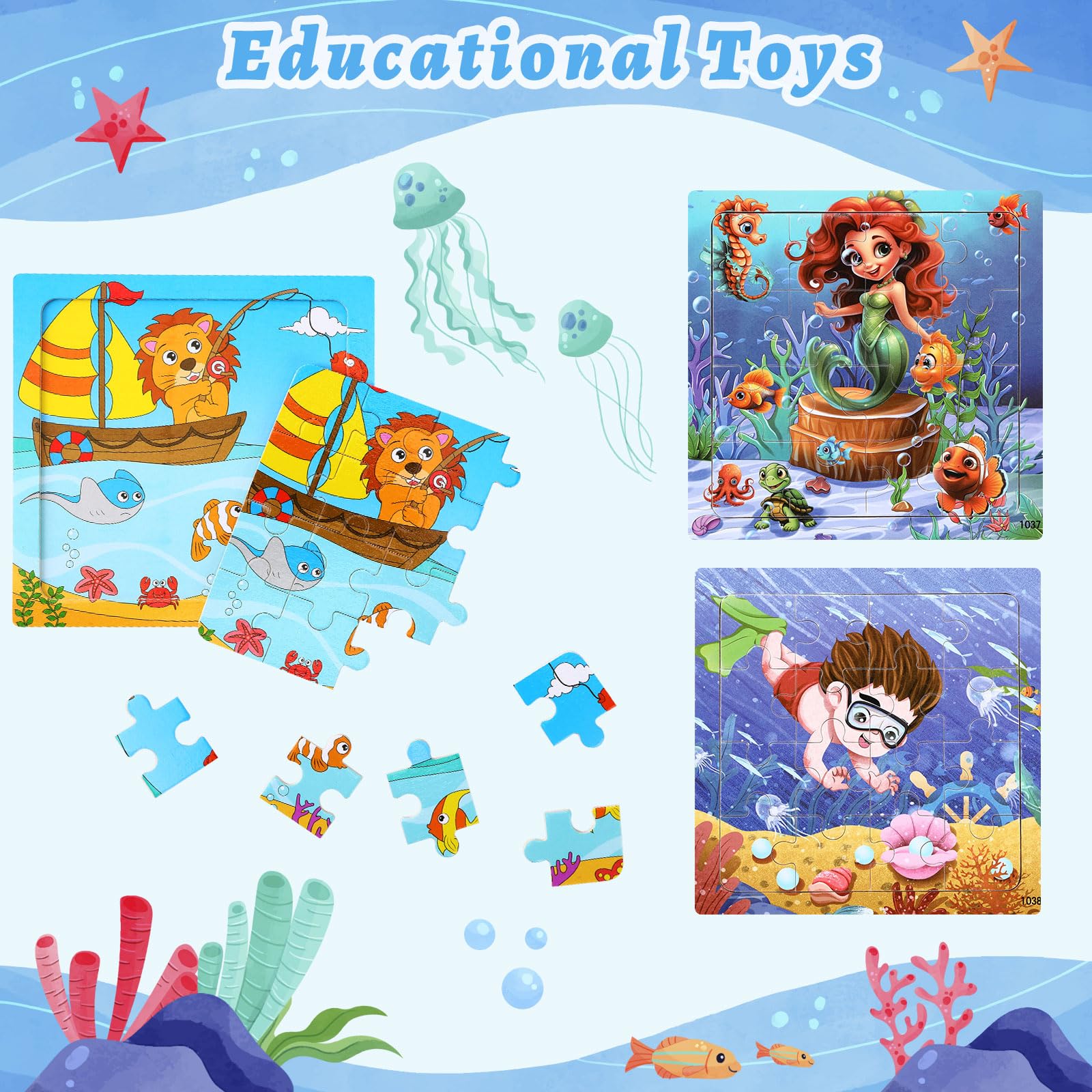 SANNIX illustrated puzzle boards guide young learners