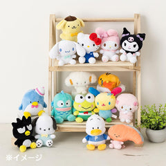 Sanrio Bad Batsumaru Mascot Holder close-up of soft fabric texture.