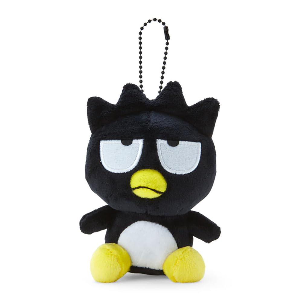 Sanrio Bad Batsumaru Mascot Holder front view with soft polyester finish for desk decor.