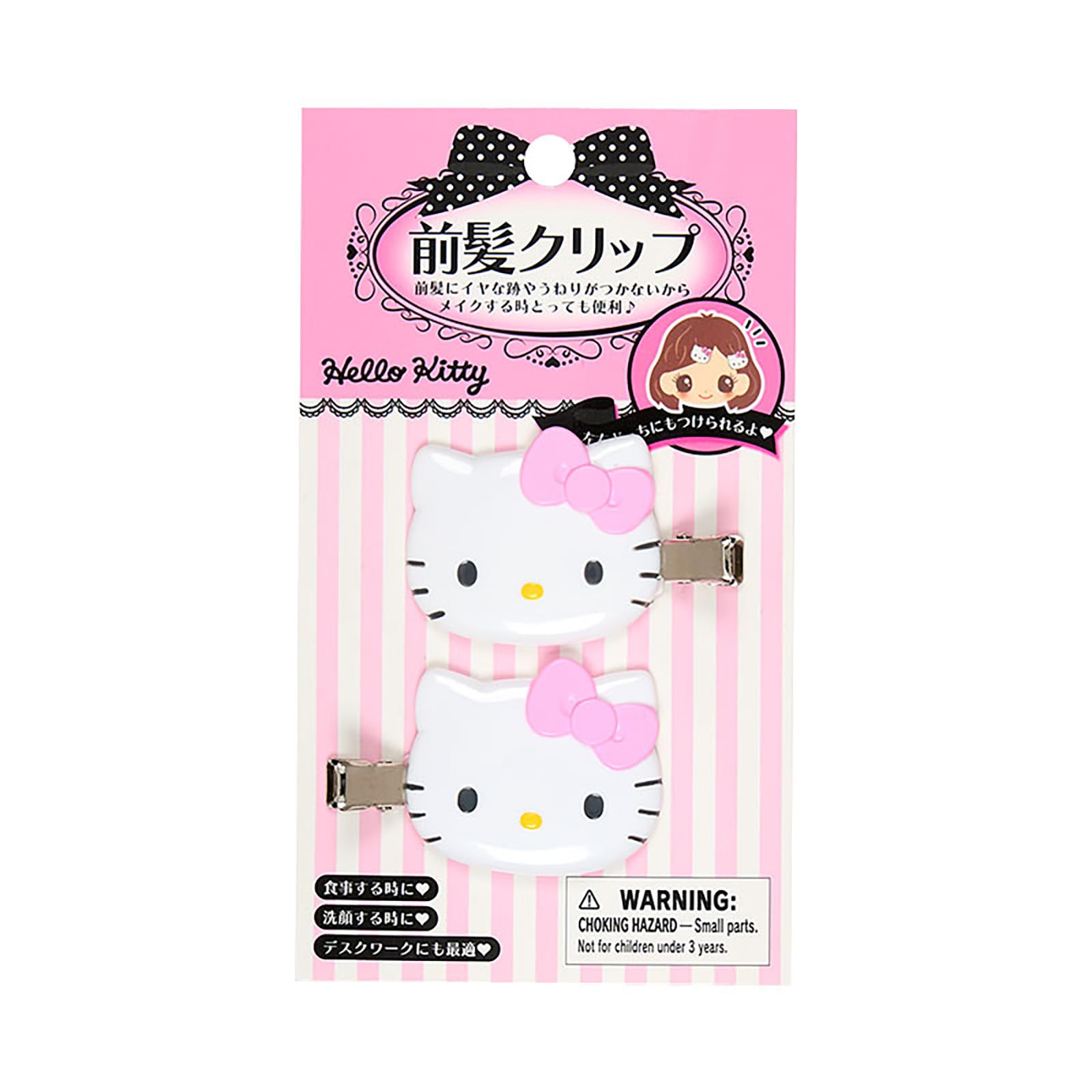 Sanrio Hello Kitty bangs clip pink set for secure hold while styling.