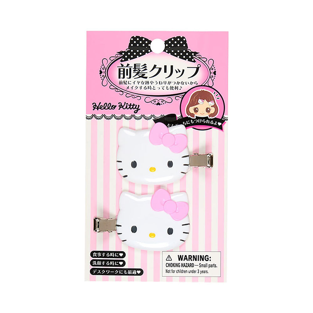 Sanrio Hello Kitty bangs clip pink set for secure hold while styling.