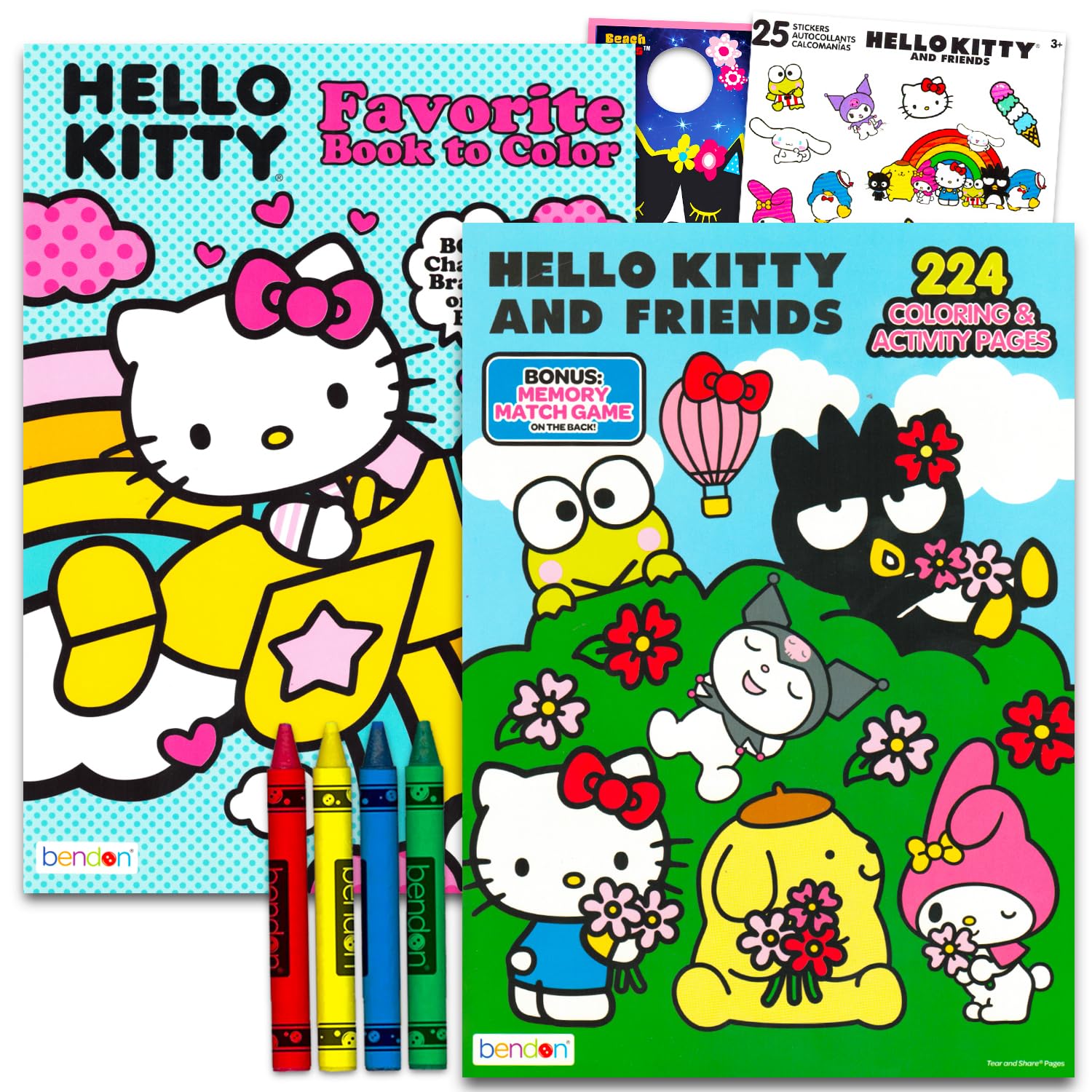 SANRIO Hello Kitty coloring book jumbo set cover image, ideal for birthday party activities