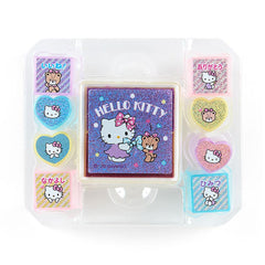 SANRIO Hello Kitty stamp set in a jewel-box showcases portable art for kids.