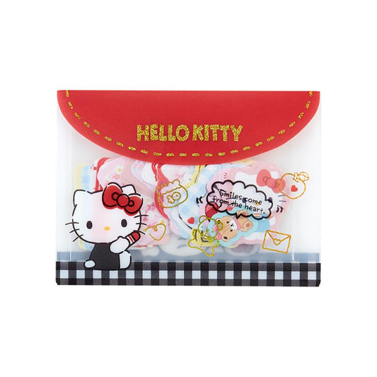SANRIO Hello Kitty sticker set with a compact case for notebooks and phones.