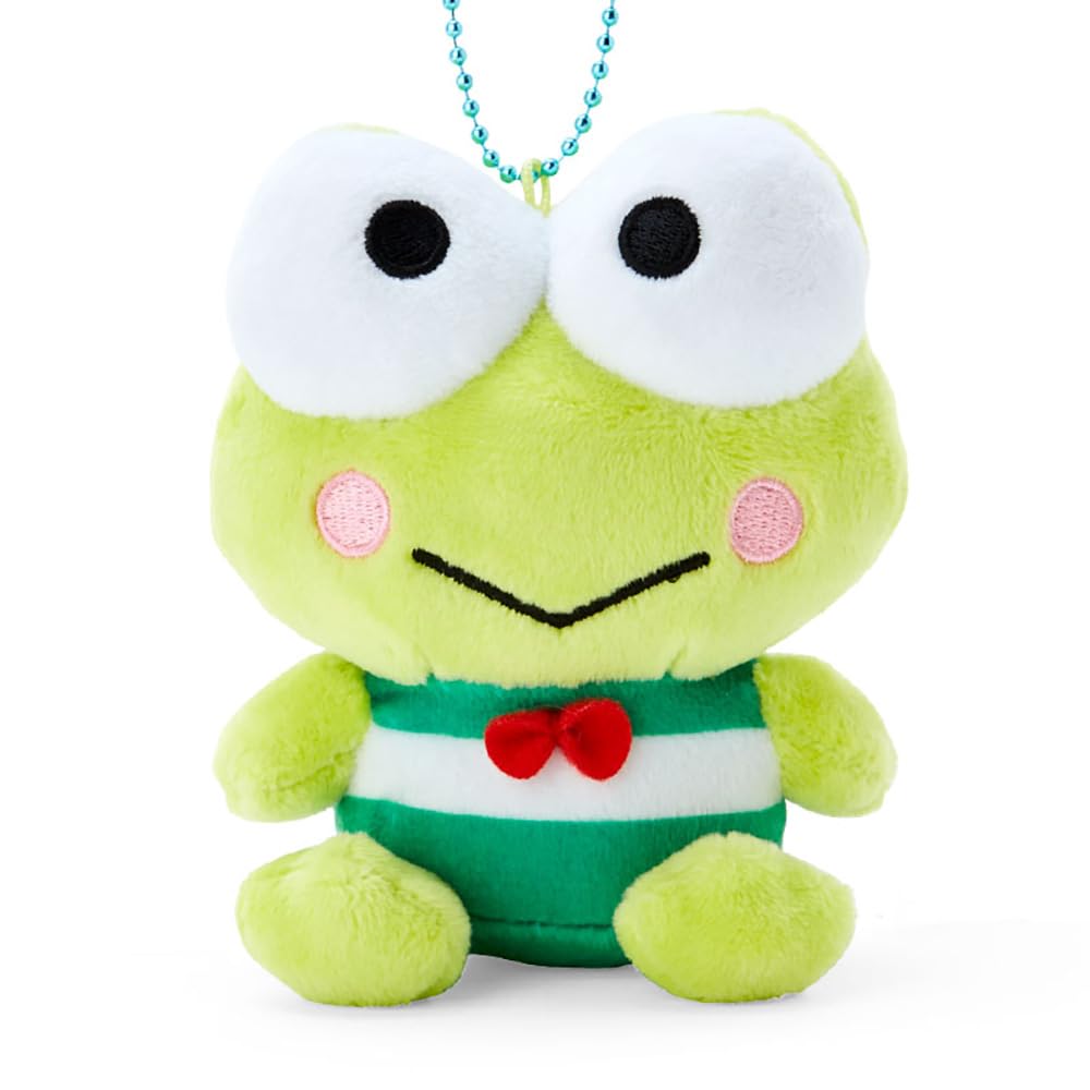 Sanrio Kerokeroppi Mascot Holder side view, compact size for bags and shelves.