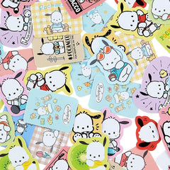 Sanrio Pochacco seal and case set packaging, gift-ready.