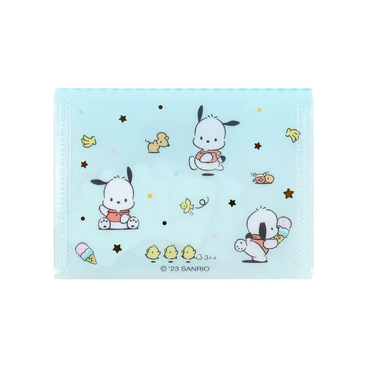 Sanrio Pochacco seal and case set open to show card storage.