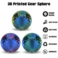 SANSGROUP Gear Sphere closeup highlights smooth surface and vibrant colors for stress relief.