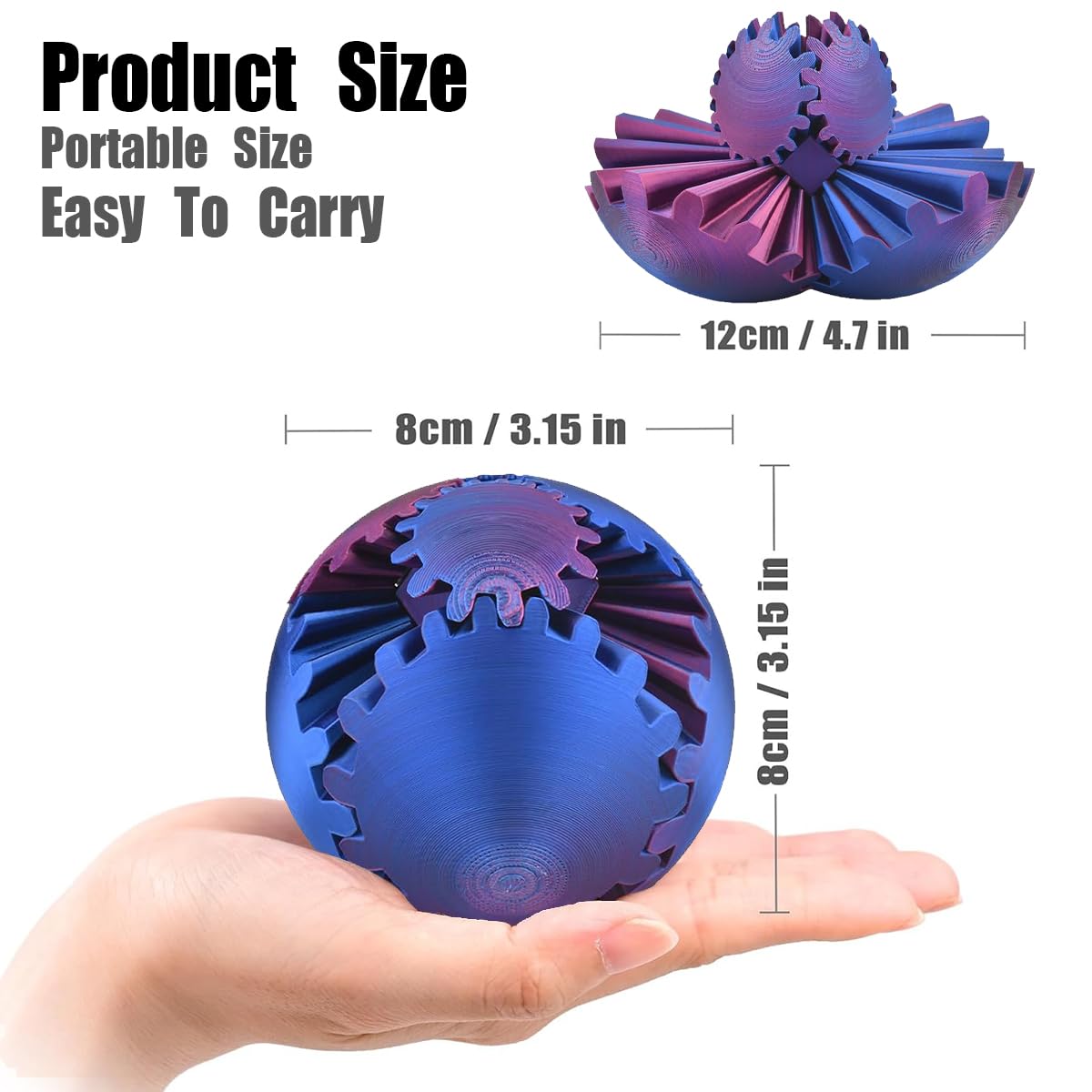 SANSGROUP Gear Sphere portable size fits desks, bags, and office drawers.