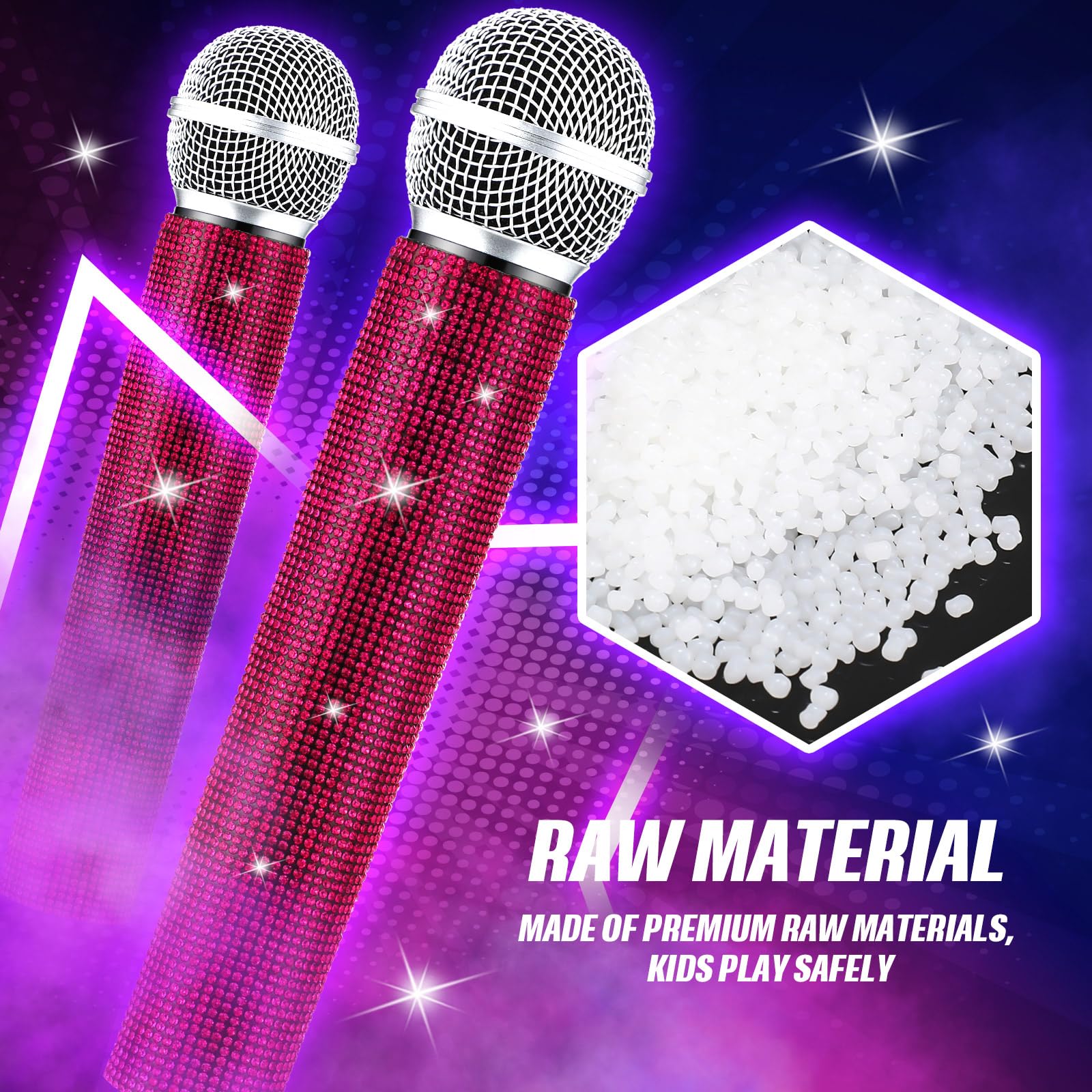 Sanwuta bedazzled microphone prop with rhinestones for cosplay and photo shoots