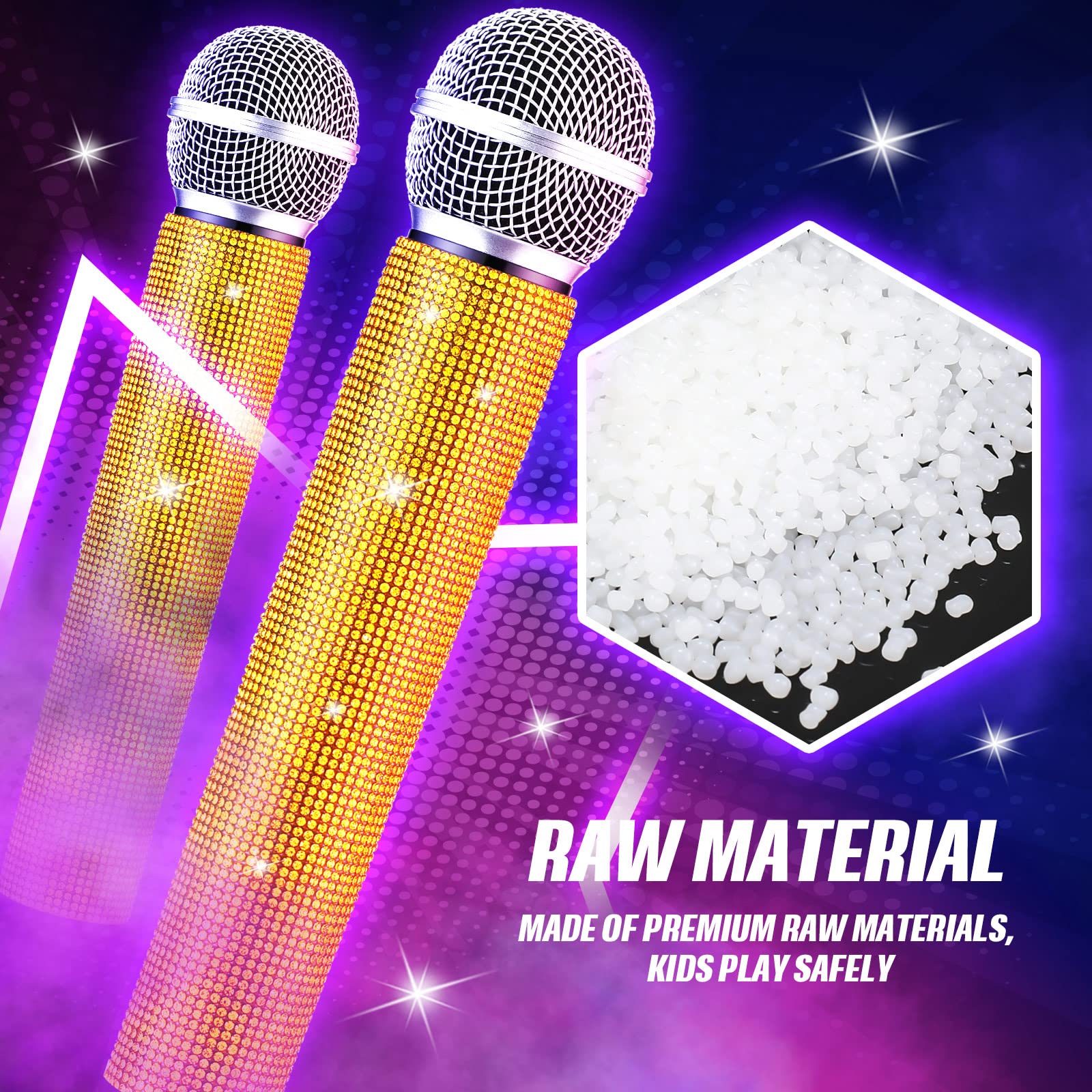 Sanwuta bling microphone prop adds dazzling flair to costume parties and photos.