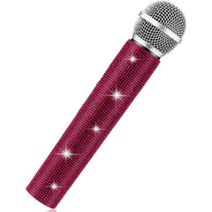 Sanwuta fake microphone prop with sparkly rhinestones for dazzling stage appearances