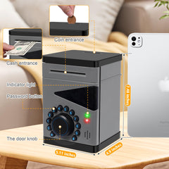 Saquuiui piggy bank interactive LED lights and sounds enhance saving milestones.