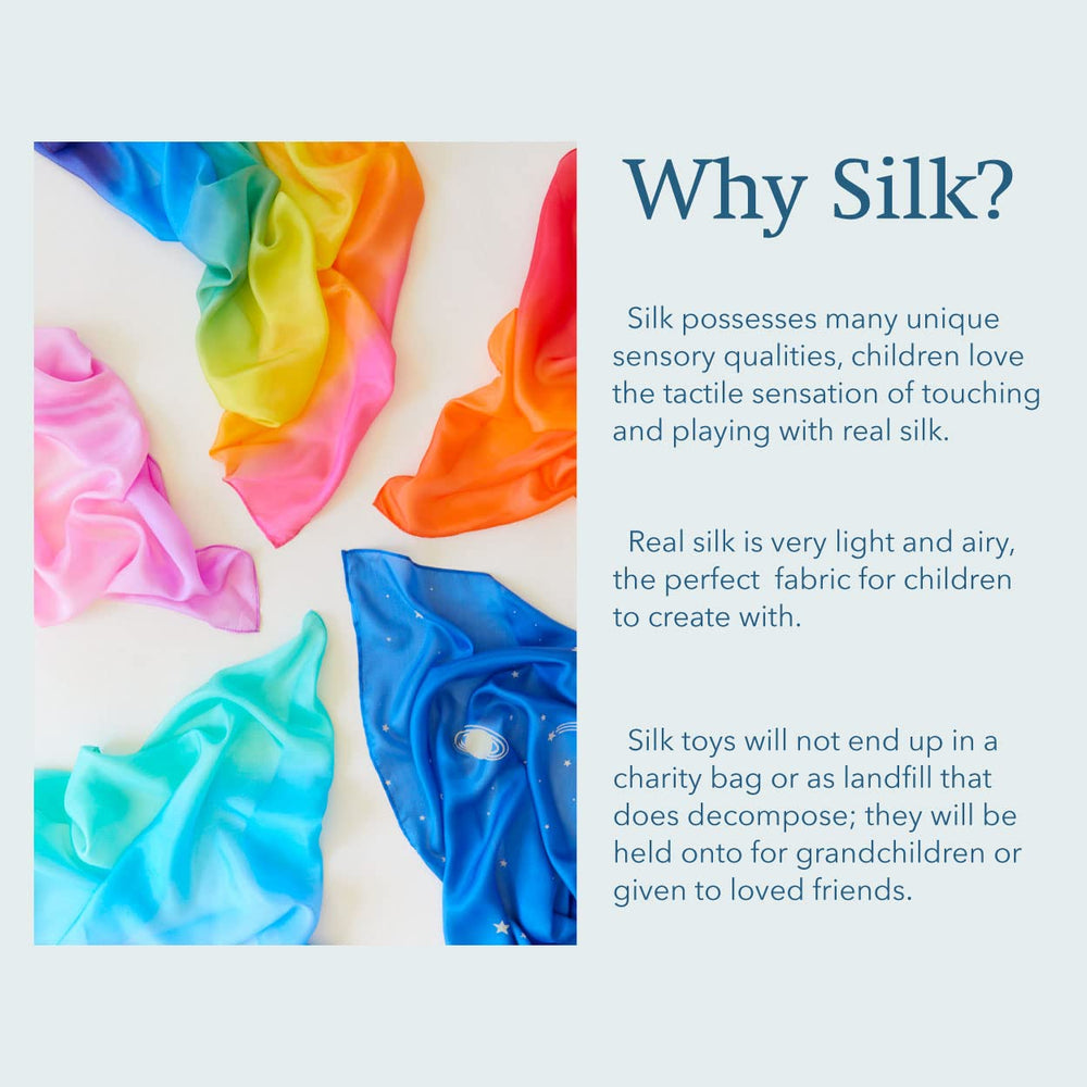 Sarah's Silks Enchanted Mini Playsilks rainbow care for lasting use