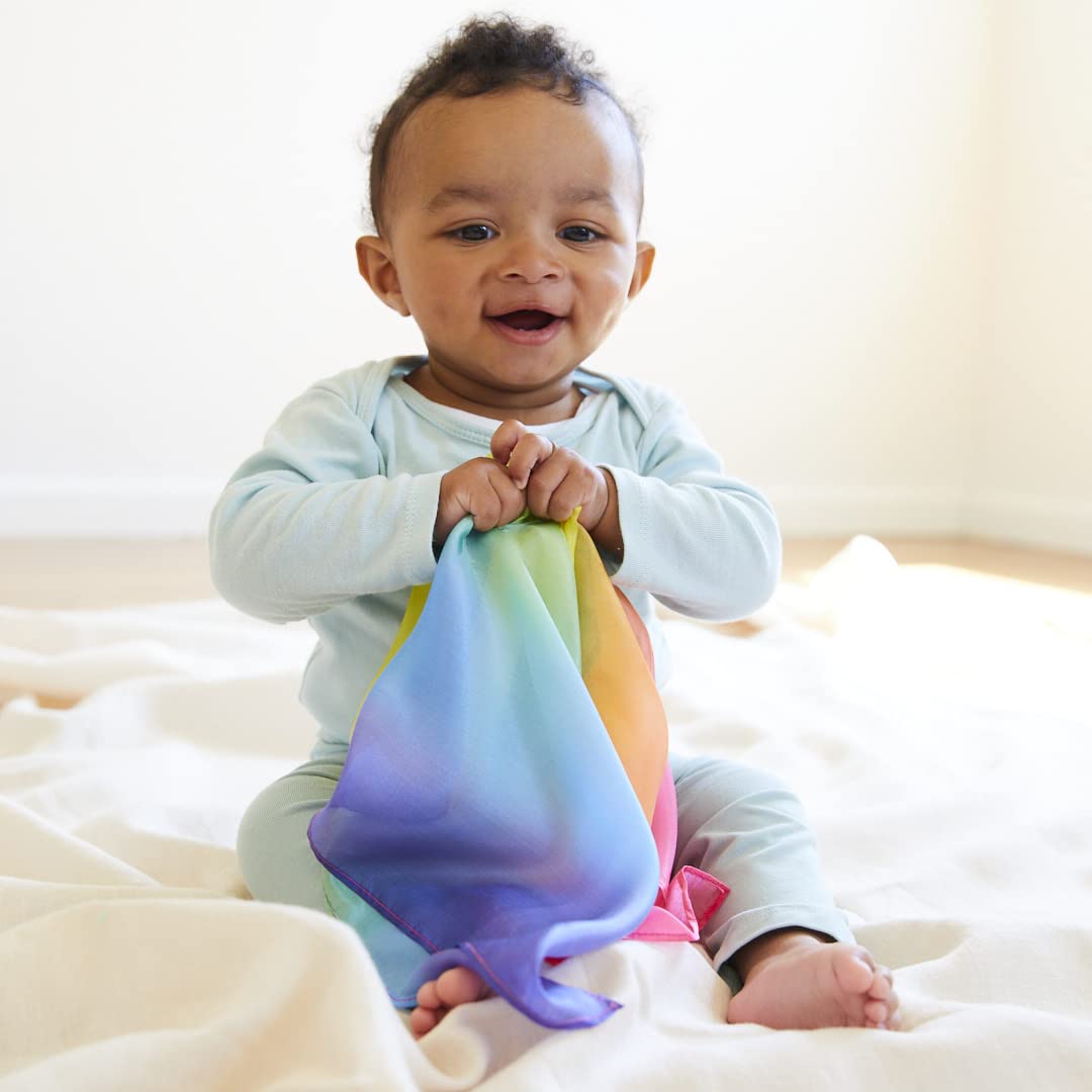Sarah's Silks Enchanted Mini Playsilks rainbow drape inspires storytelling