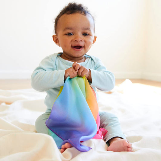 Sarah's Silks Enchanted Mini Playsilks rainbow drape inspires storytelling