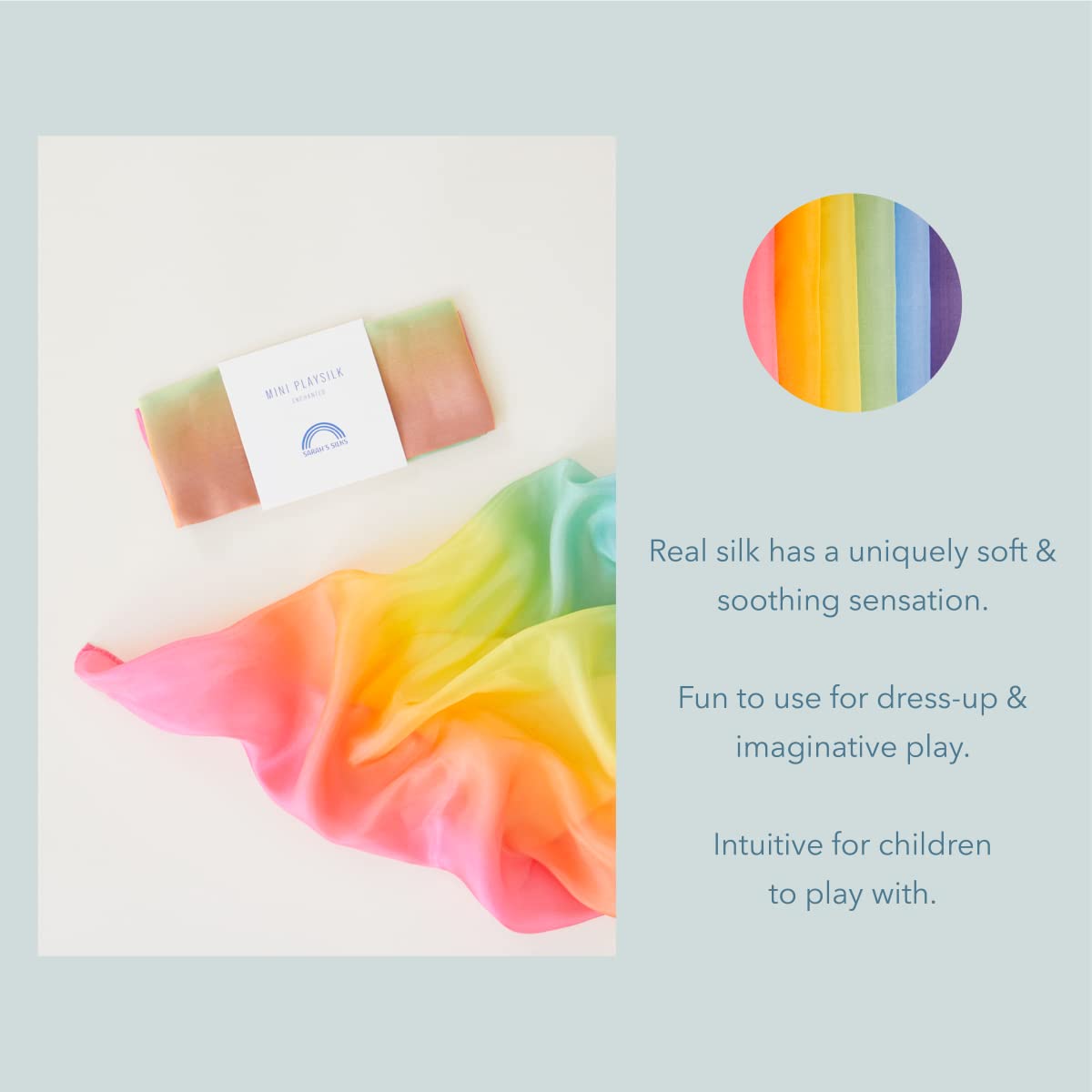 Sarah's Silks Enchanted Mini Playsilks rainbow stacking builds scene ideas
