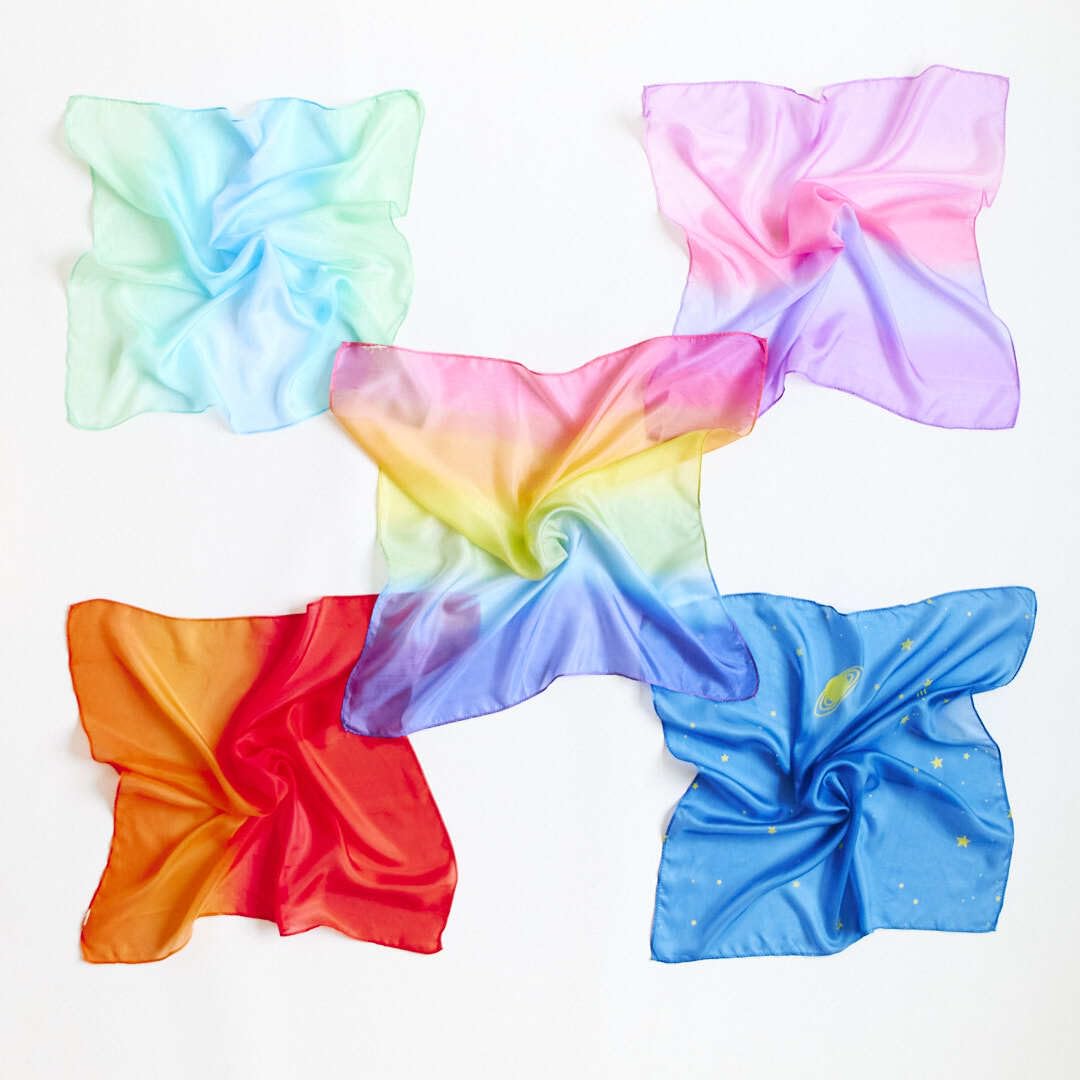 Sarah's Silks mini playsilk fire 21—bold hues spark dynamic movement and role-play