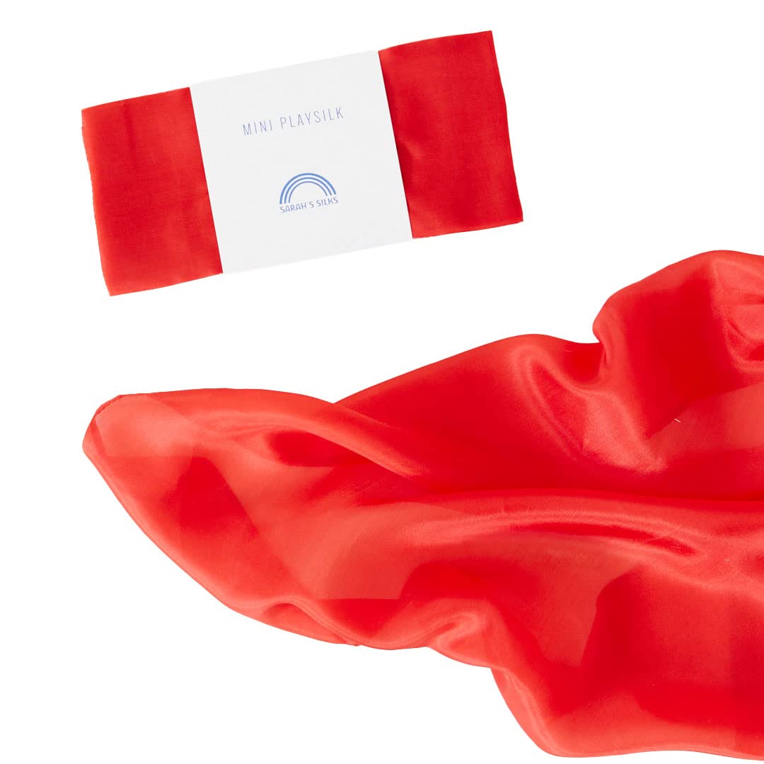 Sarah's Silks Mini Playsilks red: tactile play and storytelling
