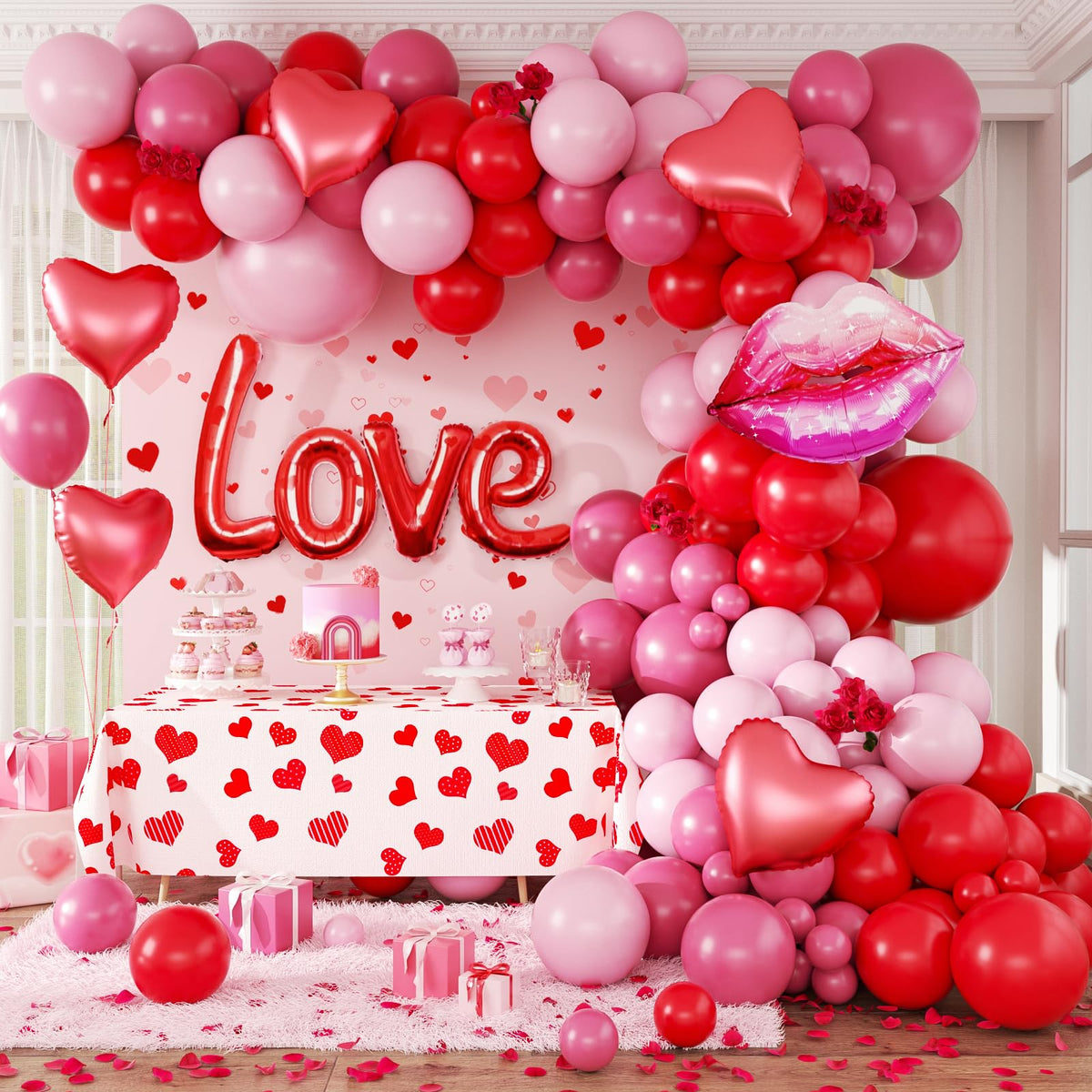 Saratimtou valentines balloon arch kit overview for stylish party decor