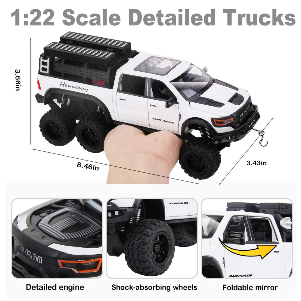 SASBSC 6x6 pickup truck toy white interior detail for immersive pretend play