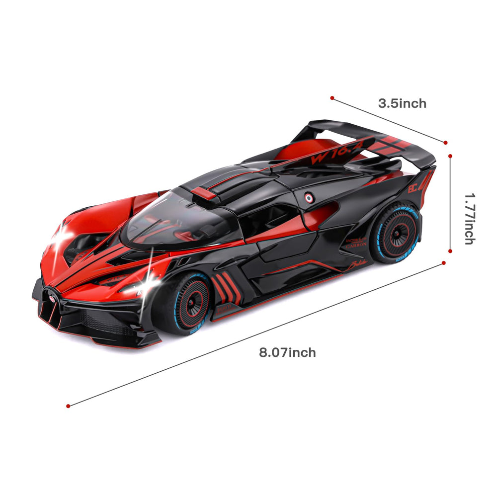 SASBSC Bugatti Bolide diecast with doors open reveals detailed interior