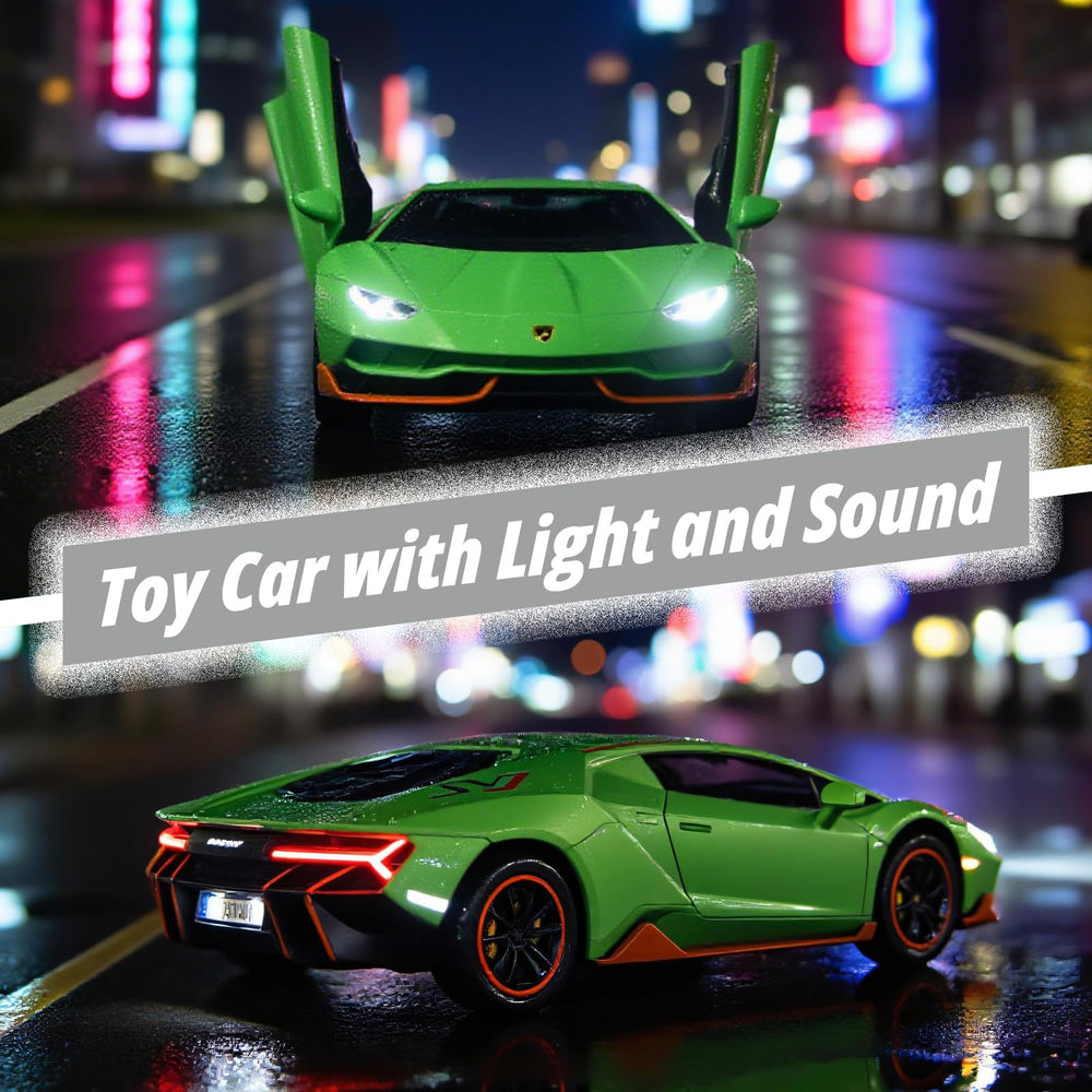 SASBSC Lamb SVJ toy car, green with light and sound features for interactive fun.