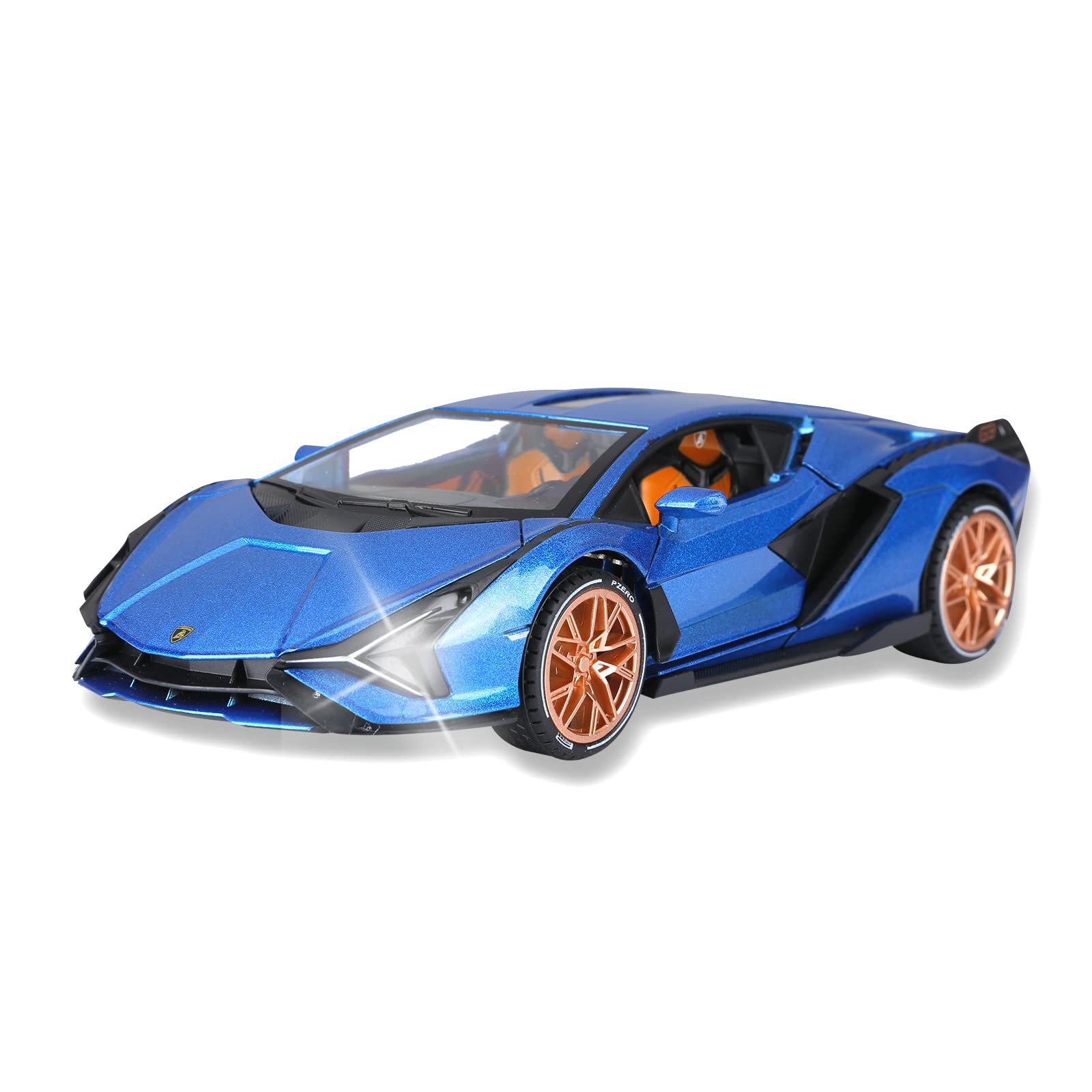 SASBSC Lamb toy car blue with front doors open for interactive play