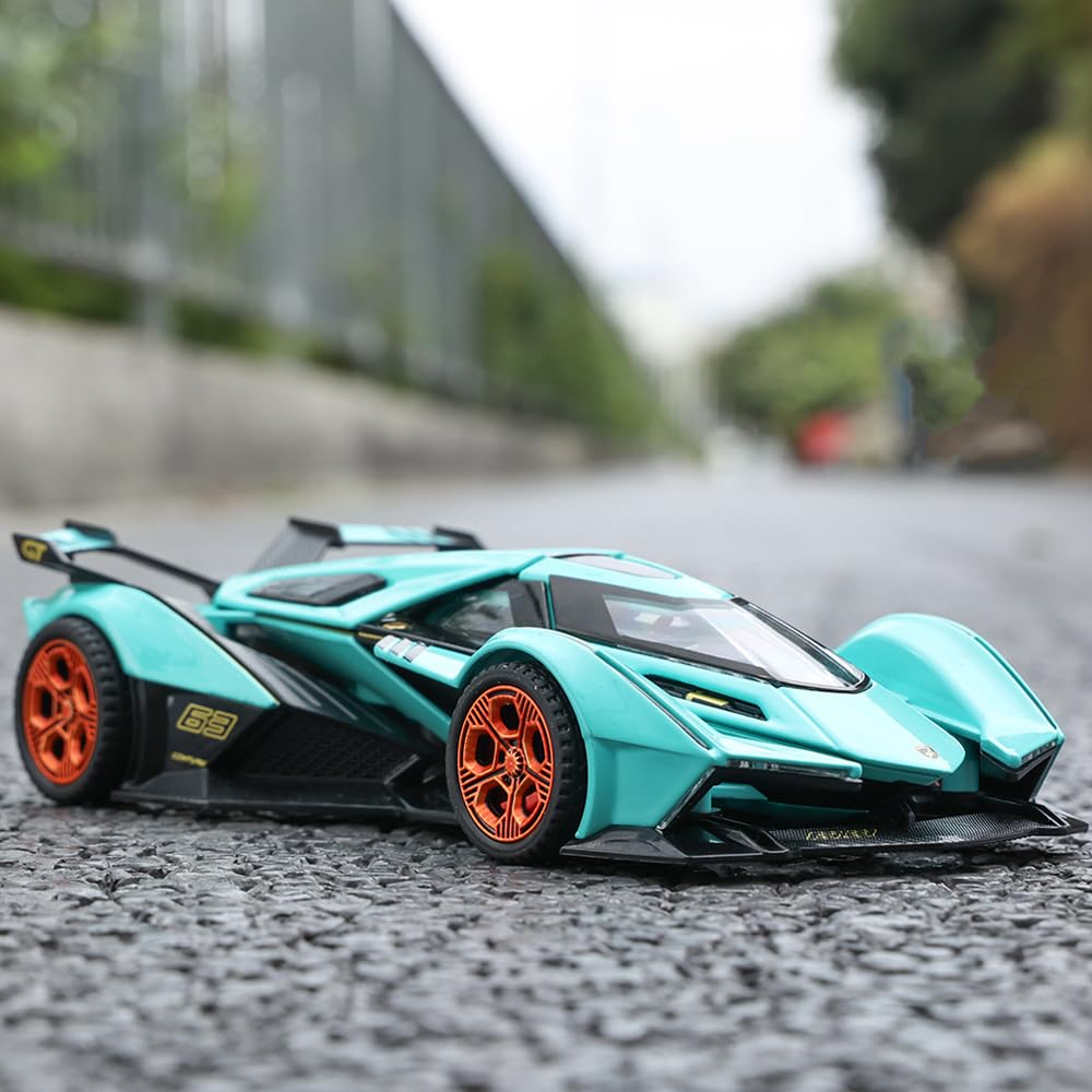 SASBSC Lambo V12 blue light accent creates eye-catching night display.