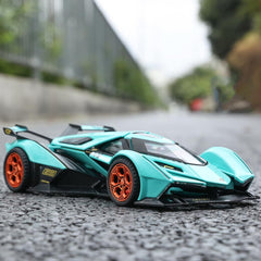 SASBSC Lambo V12 blue light accent creates eye-catching night display.