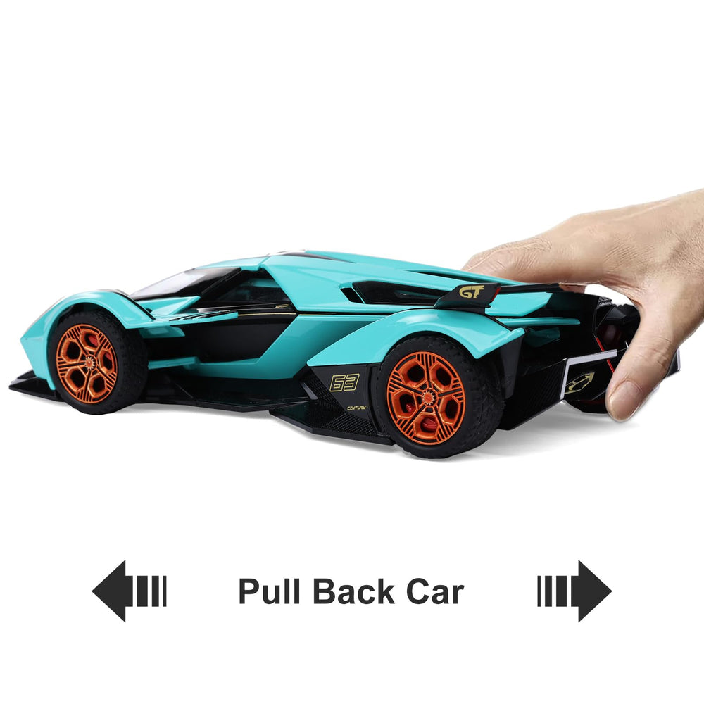 SASBSC Lambo V12 pull back action encourages quick races and hands-on fun.