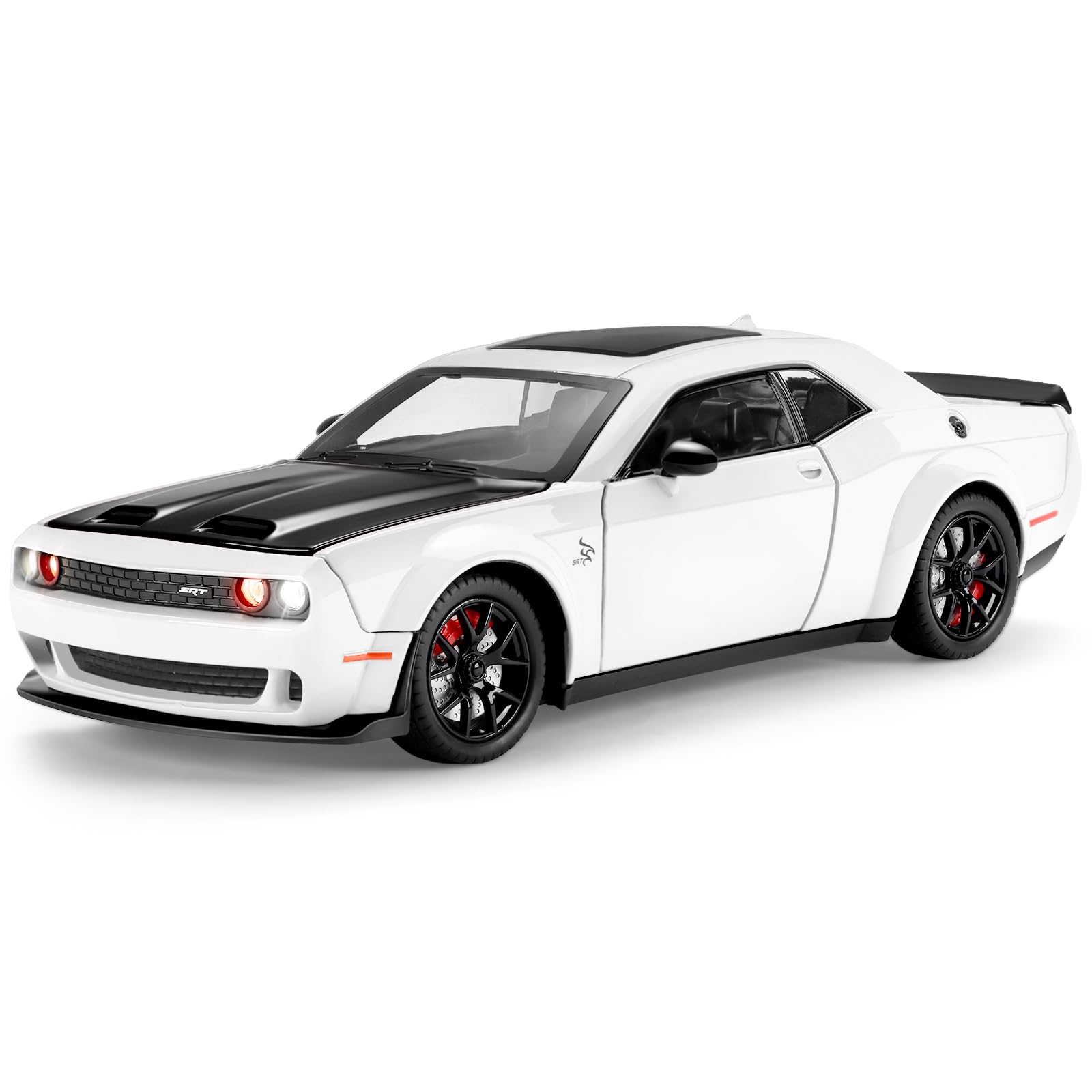 SASBSC muscle car toy, white front view, durable metal construction sparks imaginative play