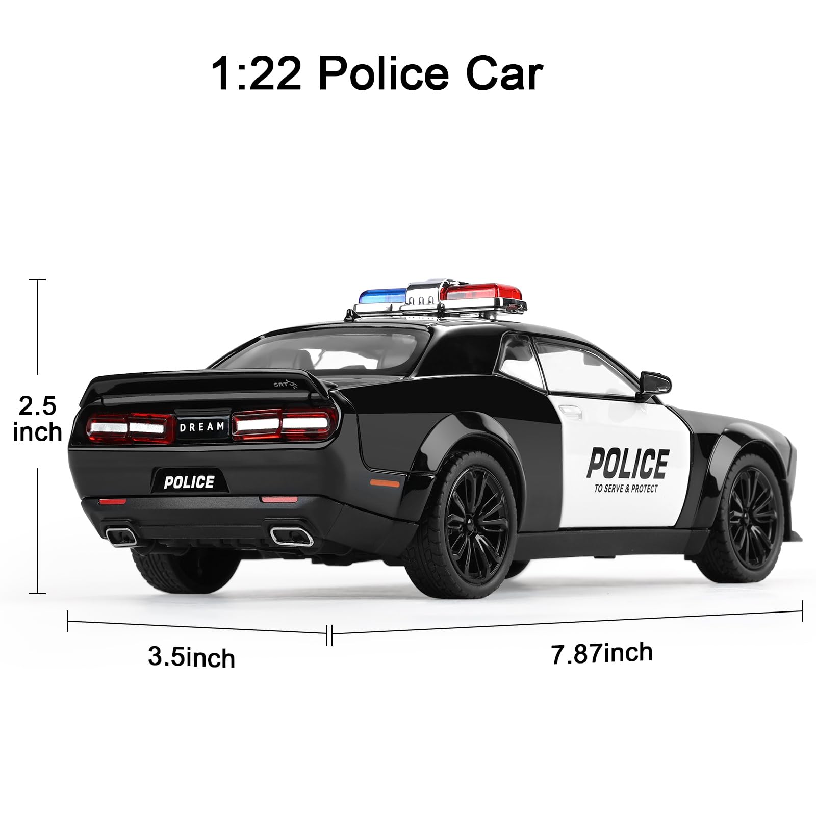 SASBSC Police Car Toy lights and sounds add excitement for pretend patrols