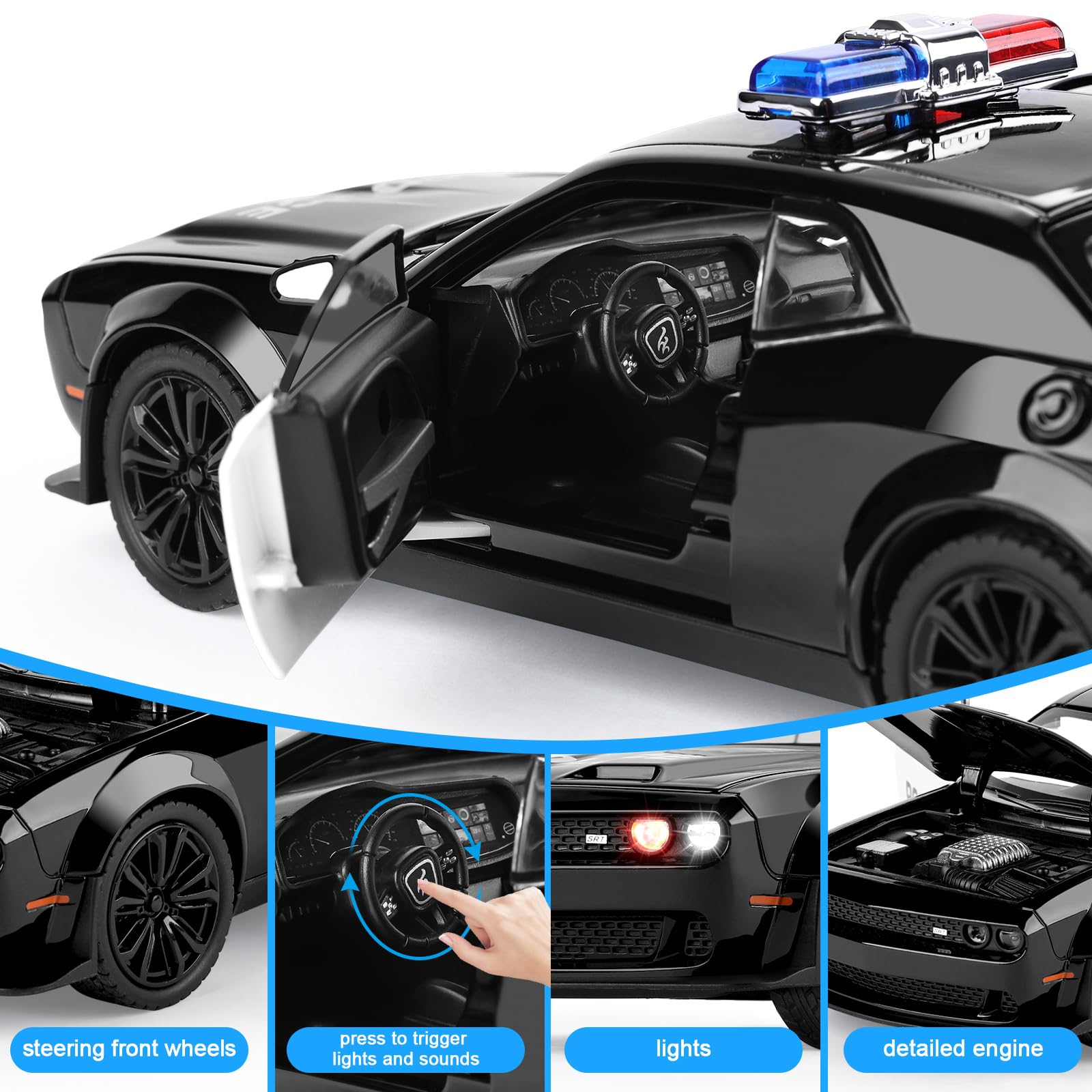 SASBSC Police Car Toy openable doors and compartments for storytelling