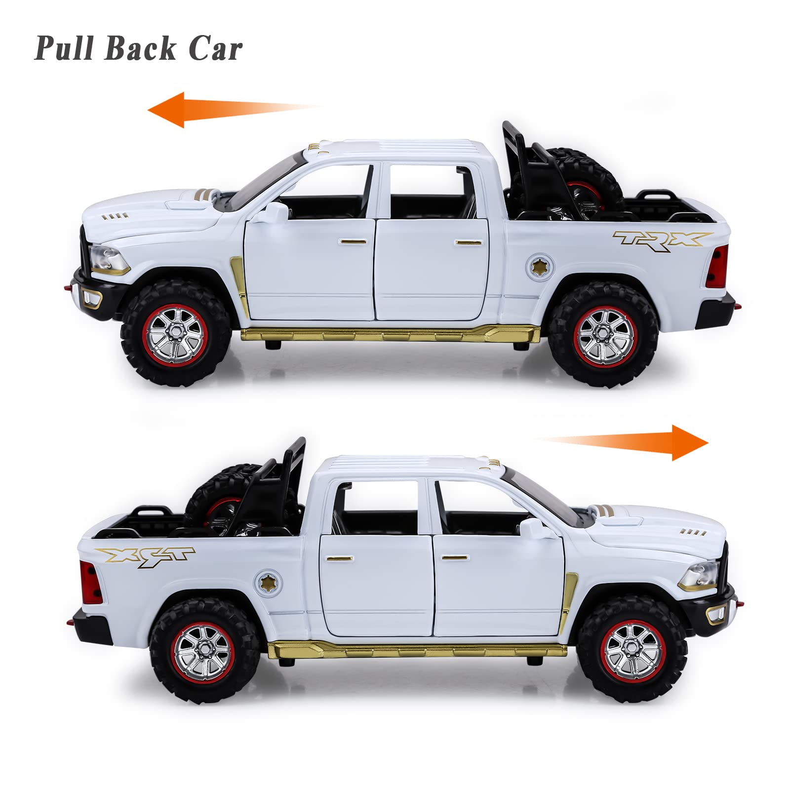 SASBSC 1:32 scale truck measures 7x3x3 inches for easy grasp.