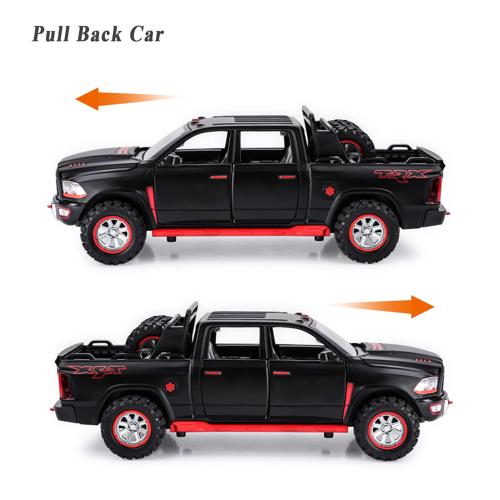 SASBSC toy truck open doors hood tailgate for interactive realism.