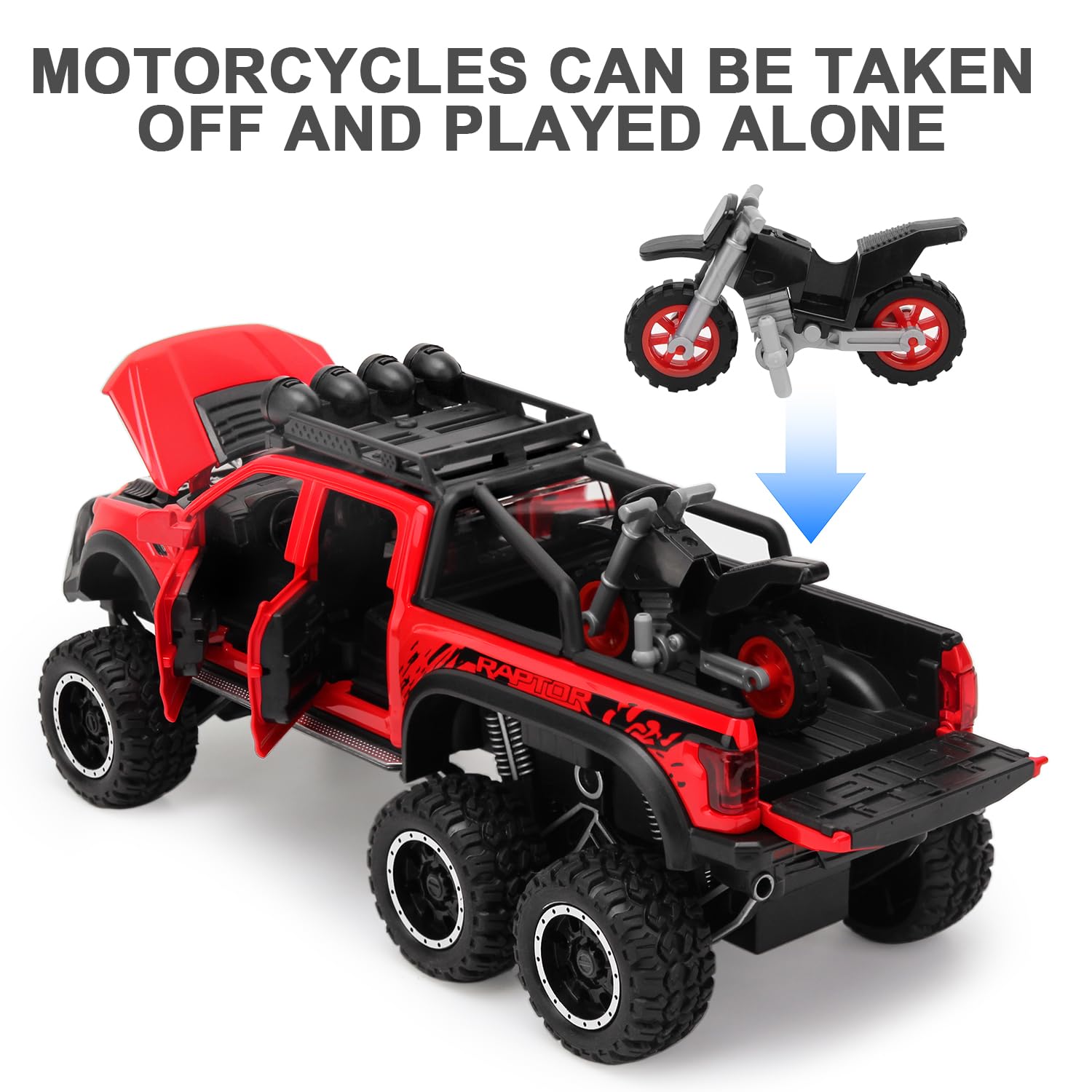 SASBSC toy truck with sound and light activated during pretend play.