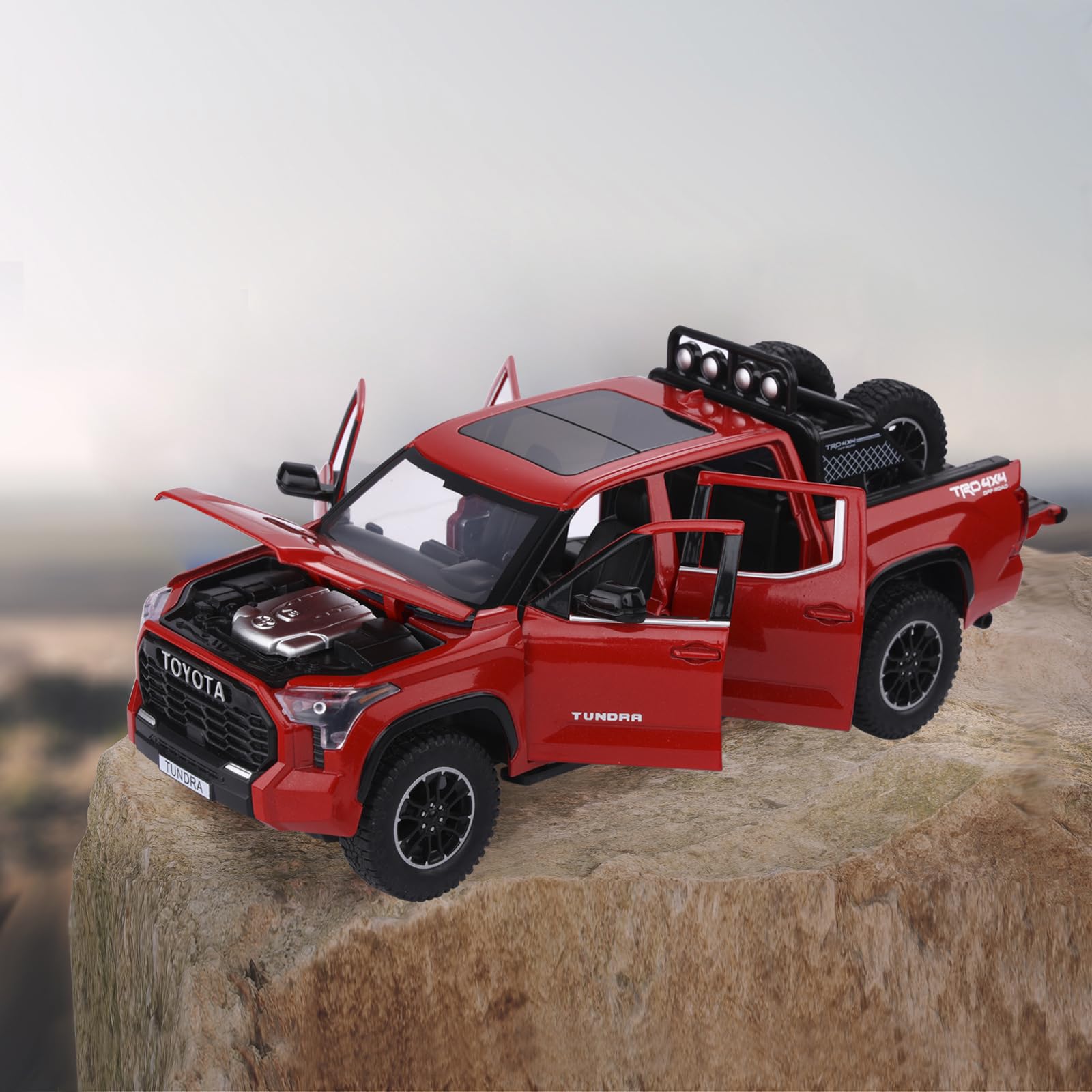SASBSC Tundra truck pull-back motor offers quick, kinetic play on any surface.