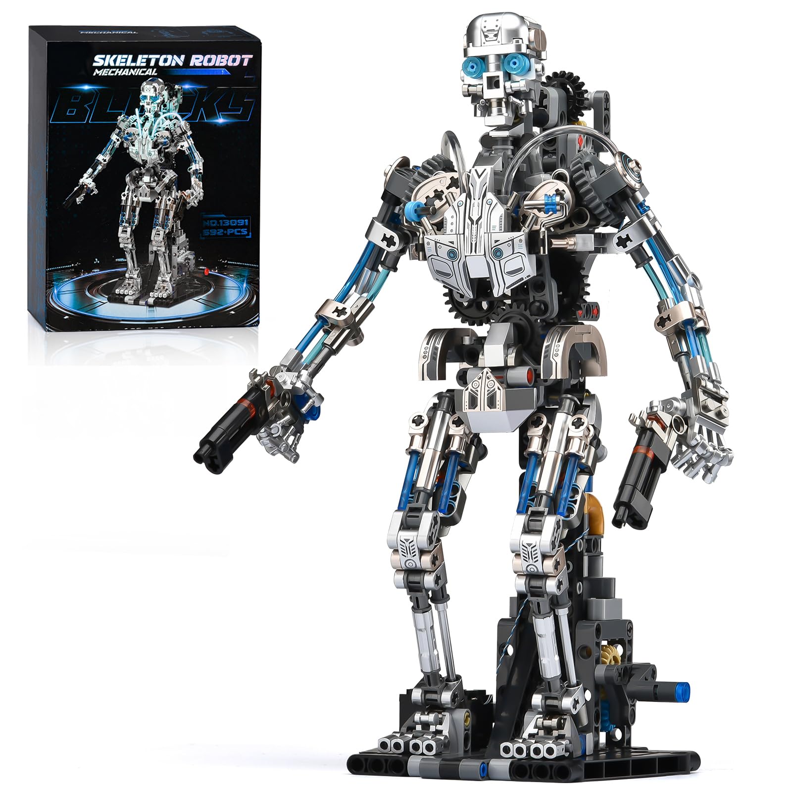 SATHIBI skull robot building kit with intricate parts for adult builders.
