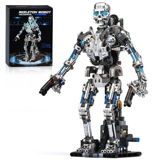 SATHIBI skull robot building kit with intricate parts for adult builders.