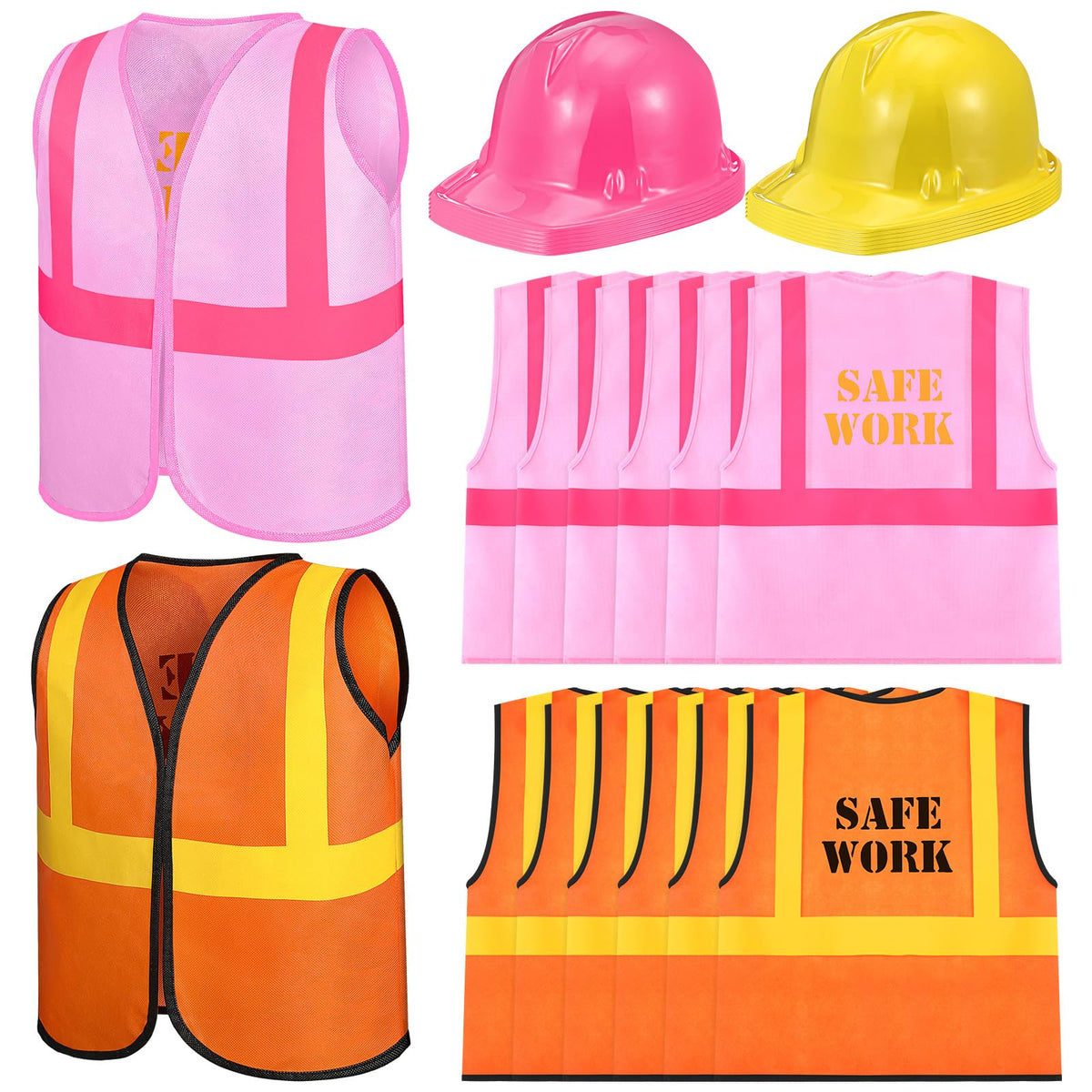 SATINIOR orange construction vest for kids' imaginative role-play and party prep