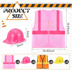 SATINIOR pink construction vest for vibrant theme play and events