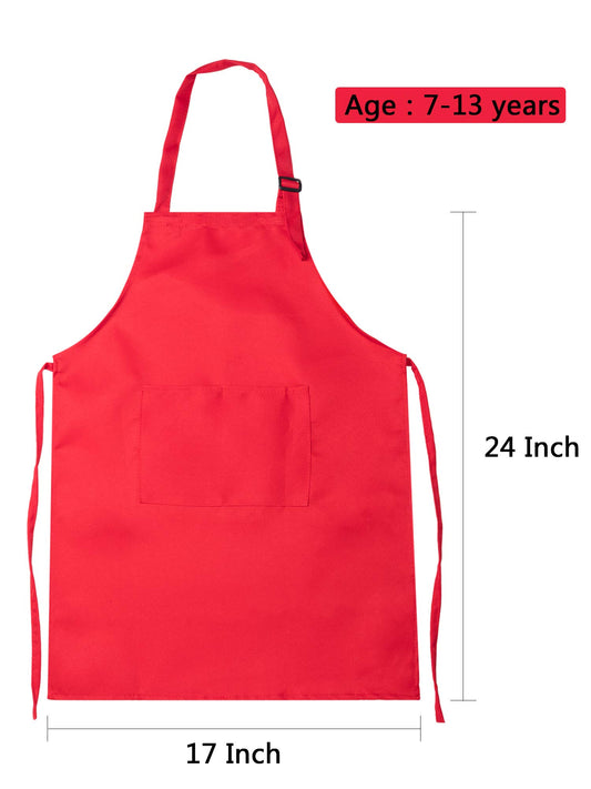SATINIOR kids apron showing adjustable belt for growing children.