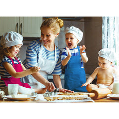 SATINIOR multi-color kids aprons spread out for easy color choice.